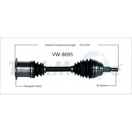 Surtrack Axle Cv Axle Shaft, Vw-8095 VW-8095